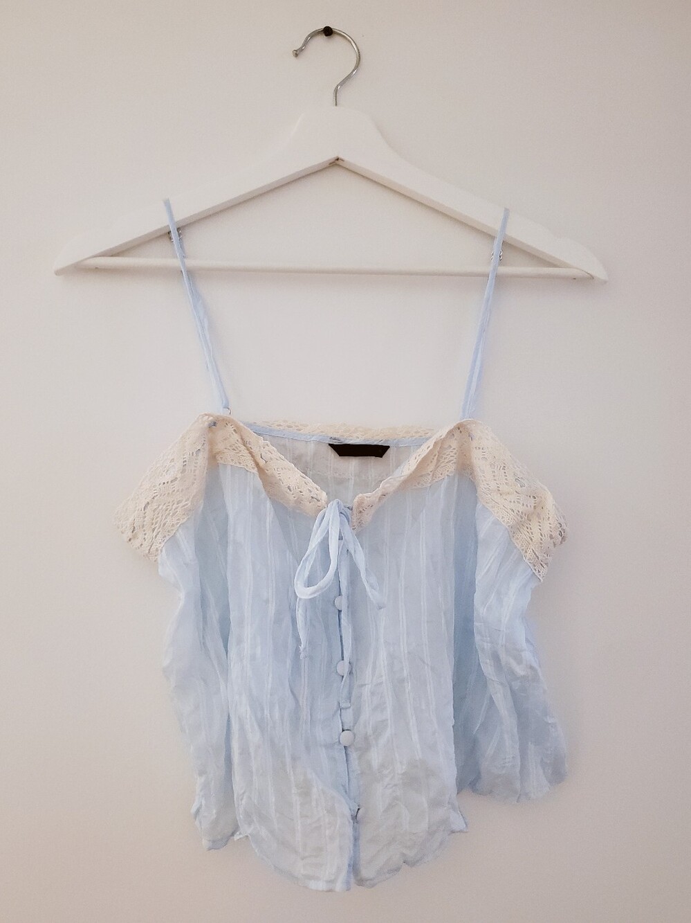 Zara Light Blue Lace-Trim Camisole NWOT